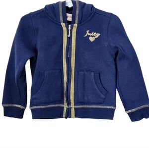 Juicy Couture Girls Zip-up Sweatshirt Blue Size‎ 3T